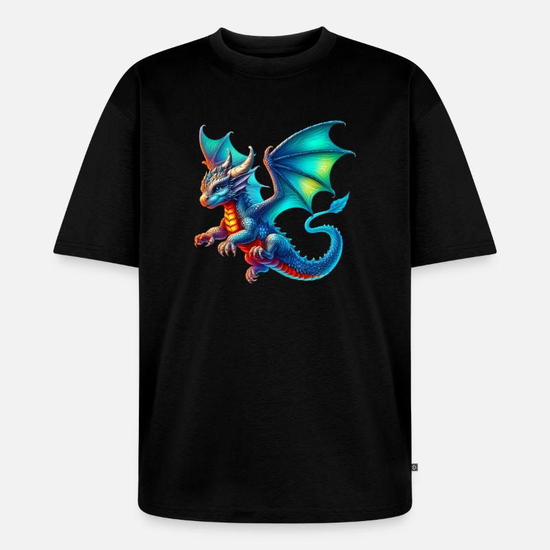 Drache - Unisex Premium Oversized Bio T-Shirt - Schwarz
