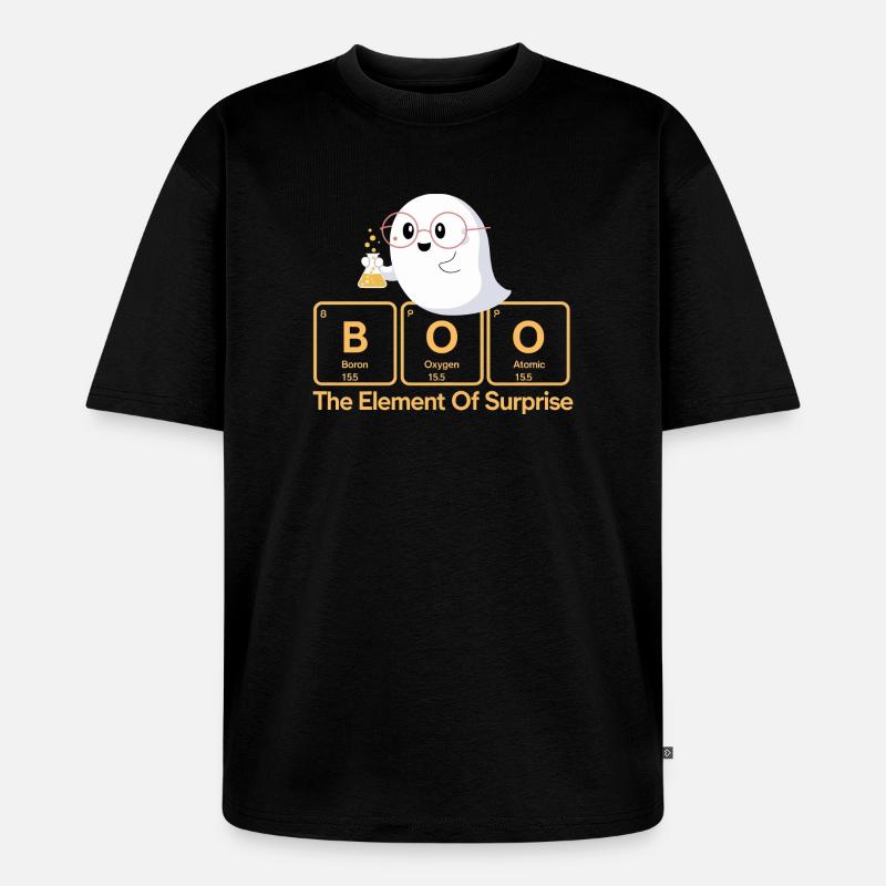 Elementar Boo Ghost T-Shirt - Unisex Premium Oversized Bio T-Shirt - Schwarz
