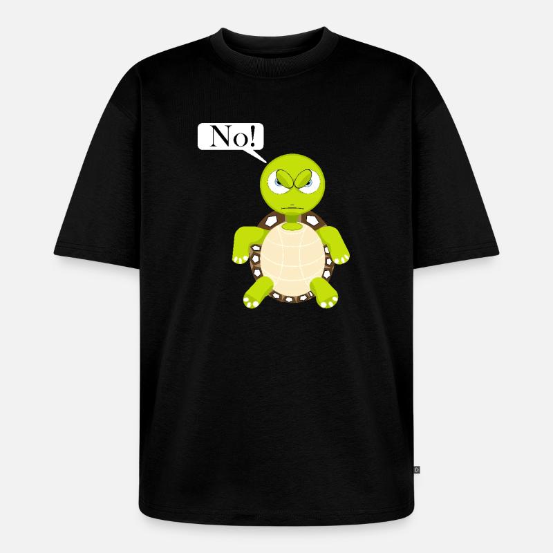 Statement No Schildkröte, Nein Fun Comic, No - Unisex Premium Oversized Bio T-Shirt - Schwarz