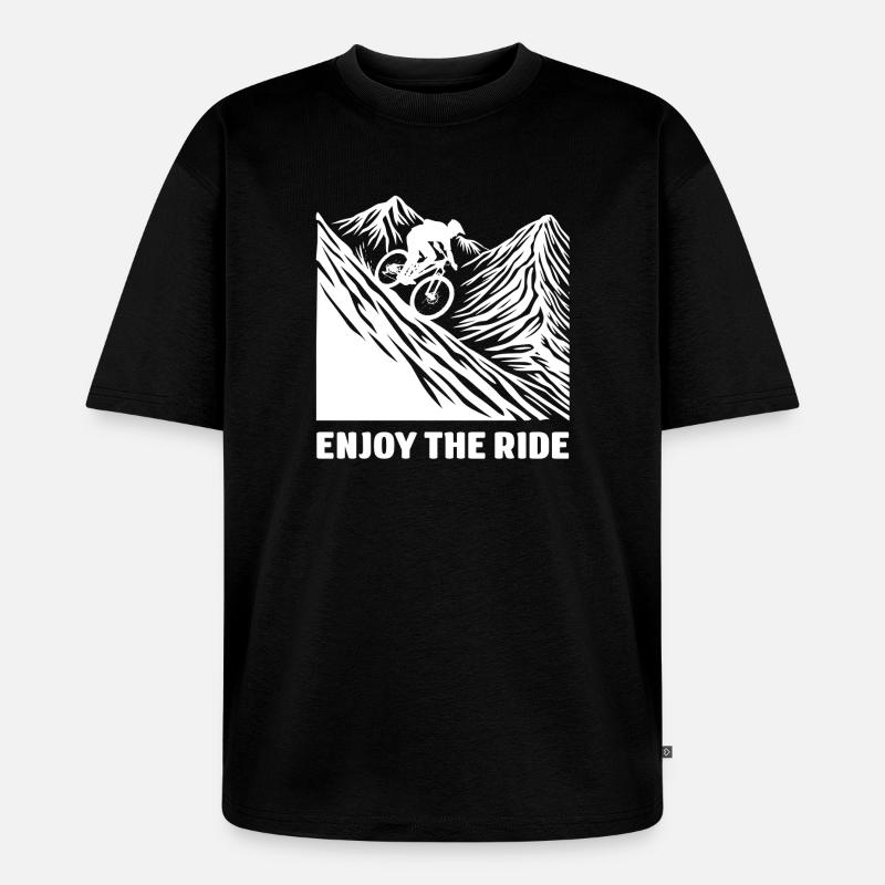 VTT - Profitez de la balade - T-shirt Premium bio oversize Unisexe - noir