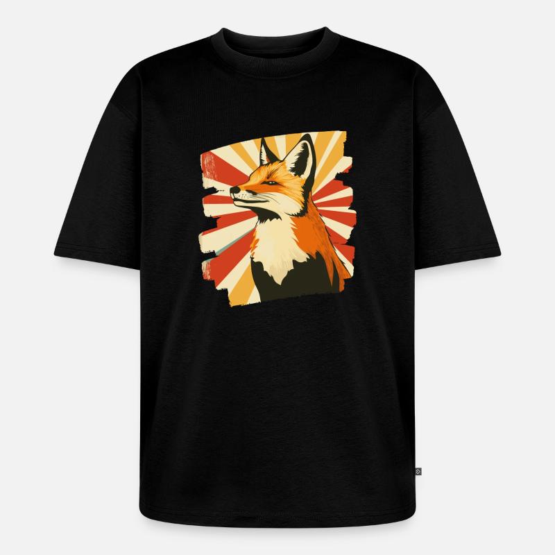 Fuchs - Unisex Premium Oversized Bio T-Shirt - Schwarz