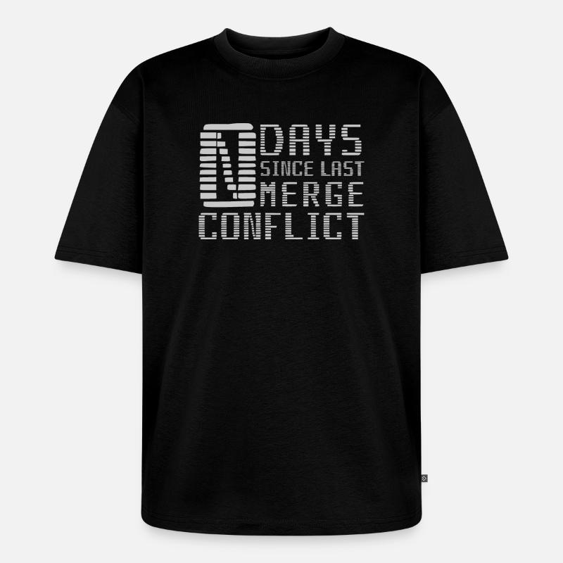 Merge Conflict Software Developer Entwickler geek - Unisex Premium Oversized Bio T-Shirt - Schwarz