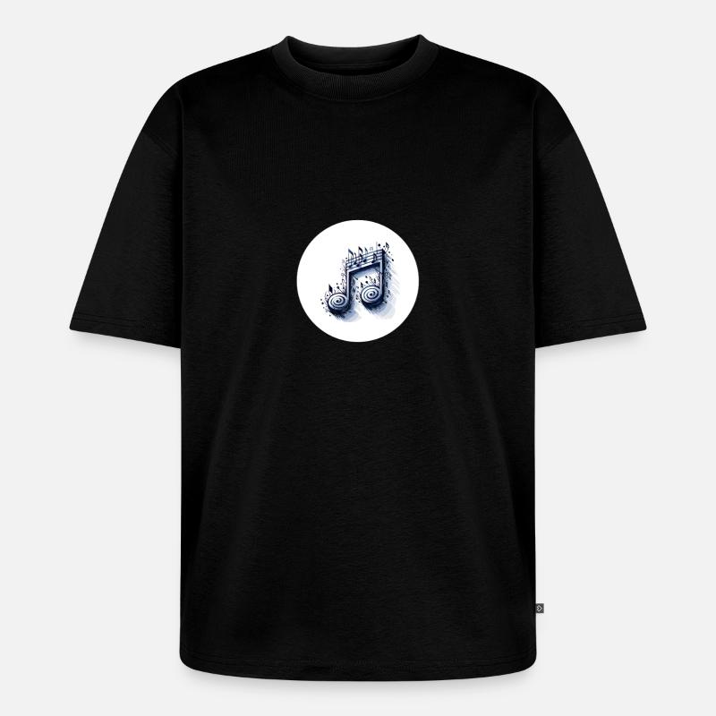 Musical notes in creative design - Unisex Premium Oversized Organic T-Shirt - black