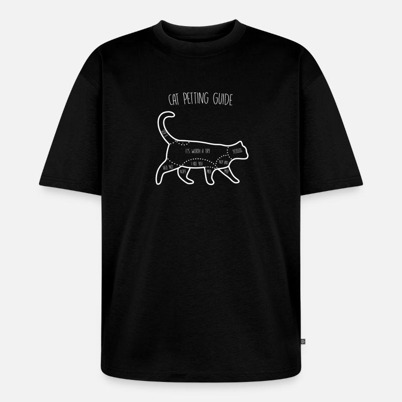 Cat Petting Guide - Unisex Premium Oversized Bio T-Shirt - Schwarz