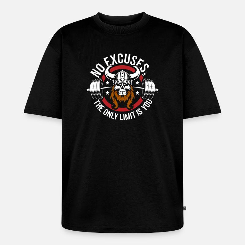 Wikinger Schädel Grenzenlos - Unisex Premium Oversized Bio T-Shirt - Schwarz