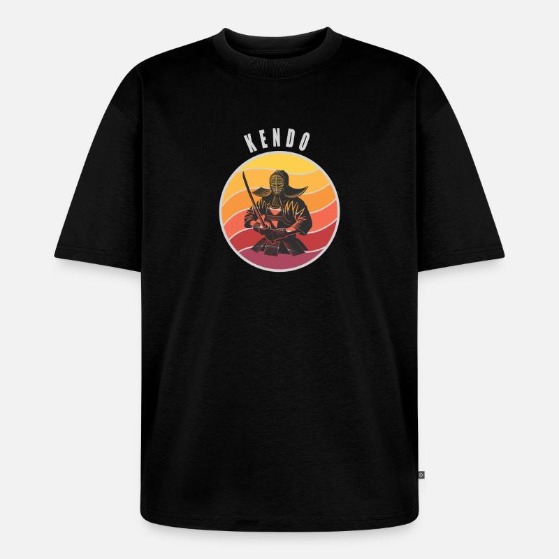 Retro Kendo Samurai Style - Unisex Premium Oversized Bio T-Shirt - Schwarz