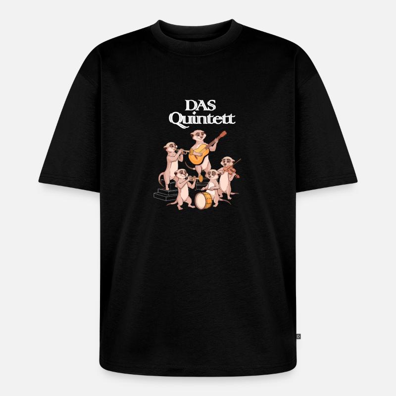 Das Quintett - Erdmännchen Orchester - Unisex Premium Oversized Bio T-Shirt - Schwarz