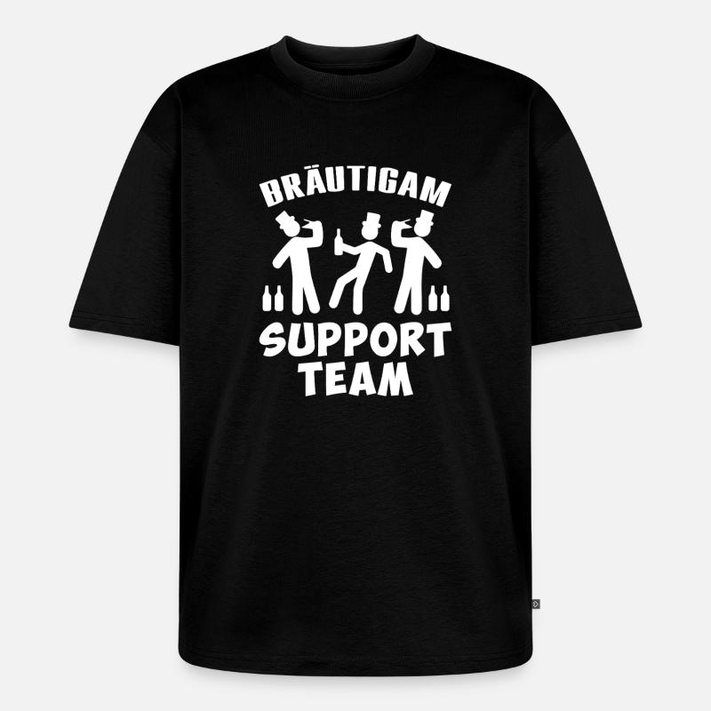 Bräutigam Support Team design - Unisex Premium Oversized Bio T-Shirt - Schwarz