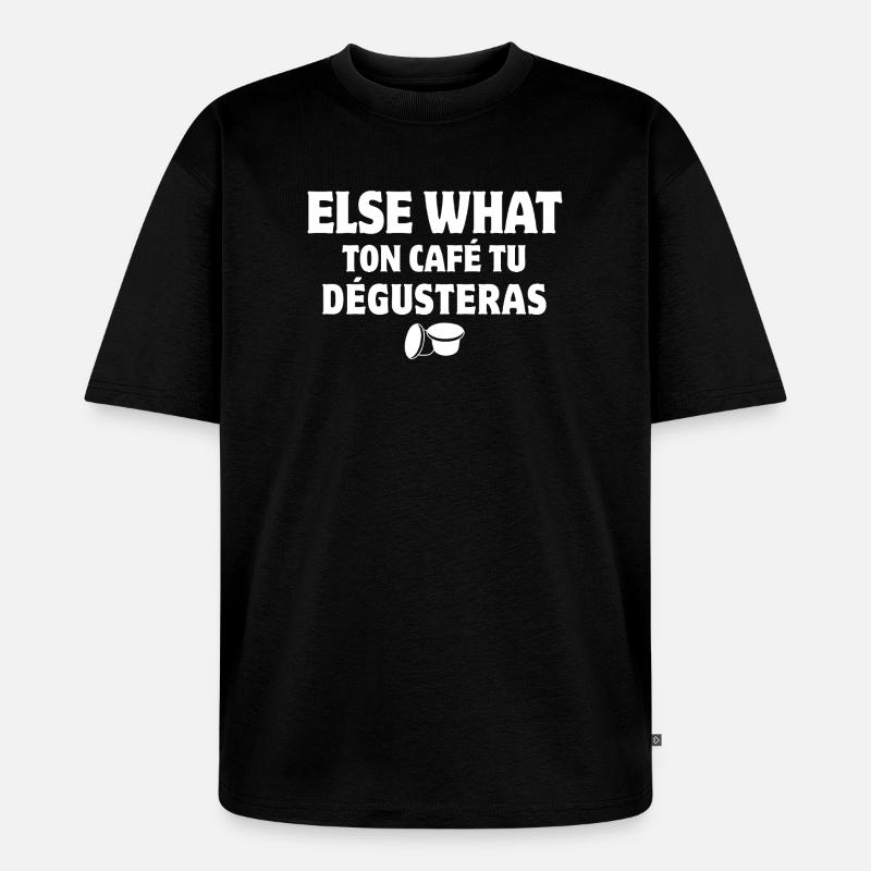 Kaffee, Kaffeebohne, Kaffeepause - Unisex Premium Oversized Bio T-Shirt - Schwarz