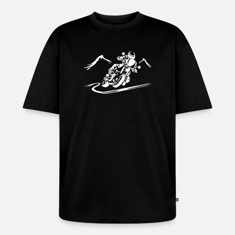 Motorrad Action Silhouette - Unisex Premium Oversized Bio T-Shirt - Schwarz