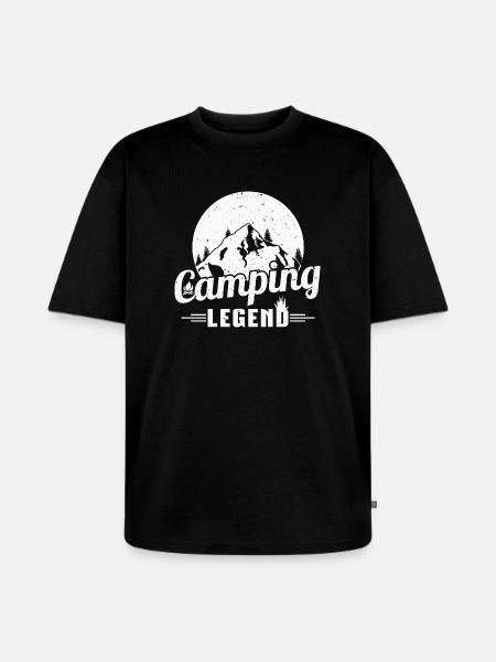 Mountain Camping Legend Design - Unisex Premium Oversized Organic T-Shirt - black