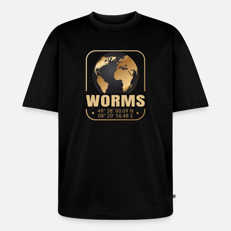 Worms - Unisex Premium Oversized Bio T-Shirt - Schwarz
