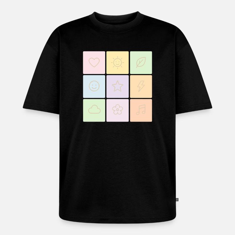 Ambiance Bento Pastel - T-shirt Premium bio oversize Unisexe - noir