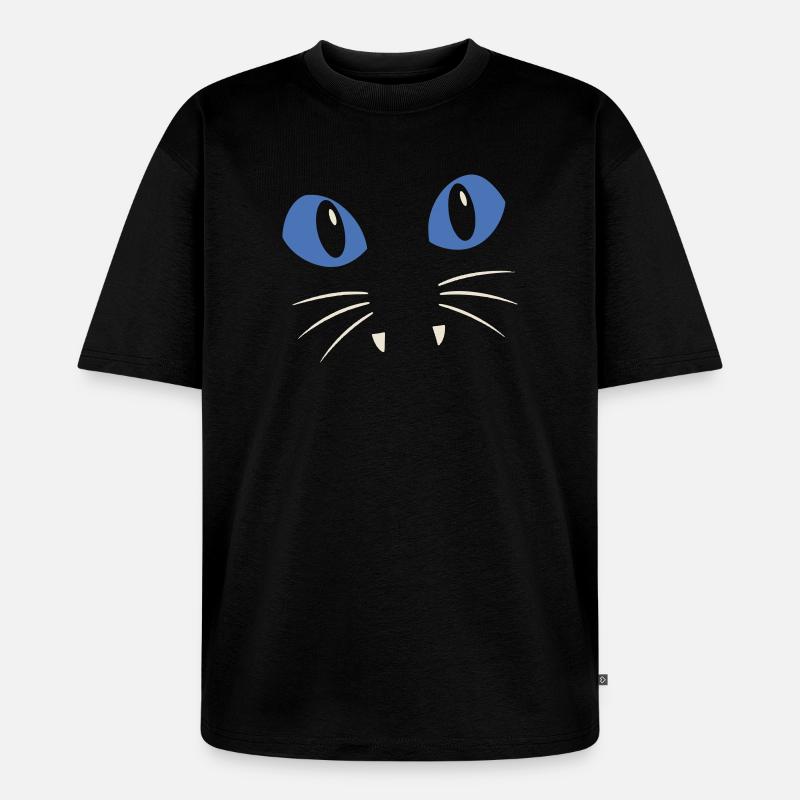 Blauäugige Katze - Unisex Premium Oversized Bio T-Shirt - Schwarz
