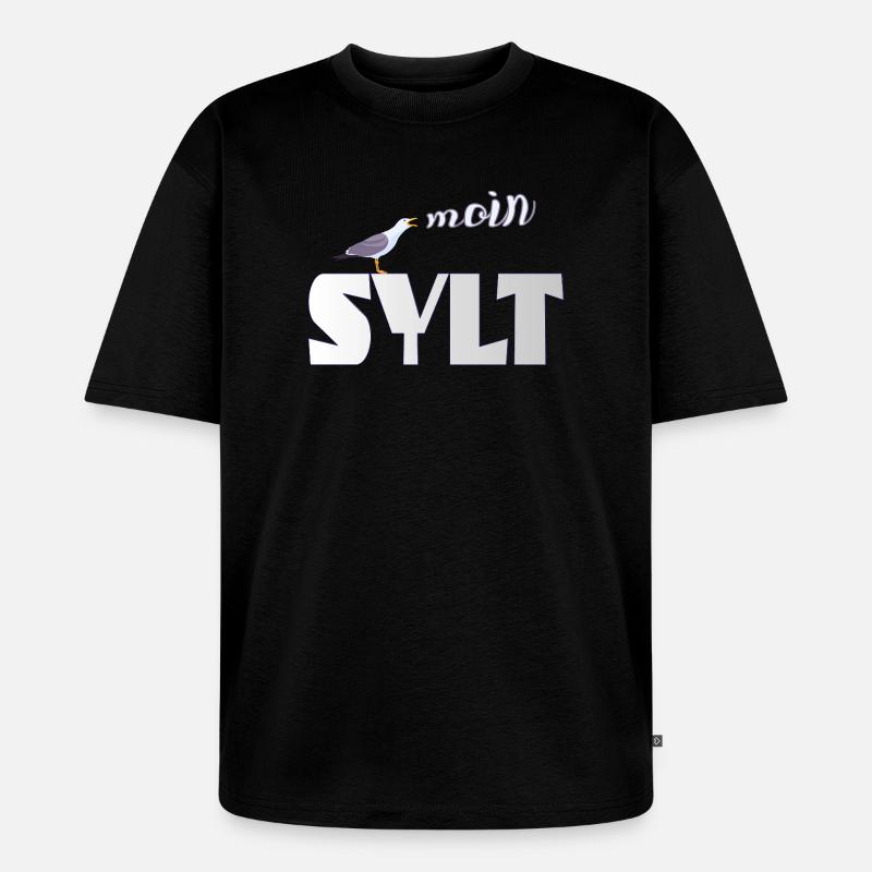 Sylt Möwe & Moin Design - Unisex Premium Oversized Bio T-Shirt - Schwarz