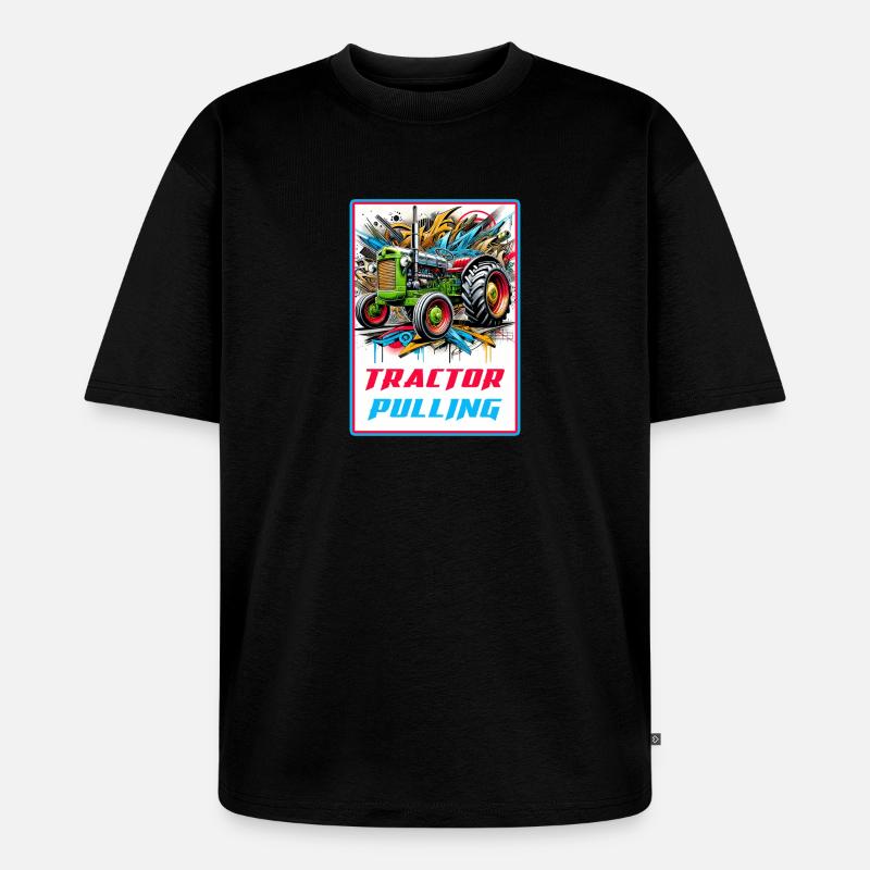Tractor Pulling Power - Unisex Premium Oversized Bio T-Shirt - Schwarz
