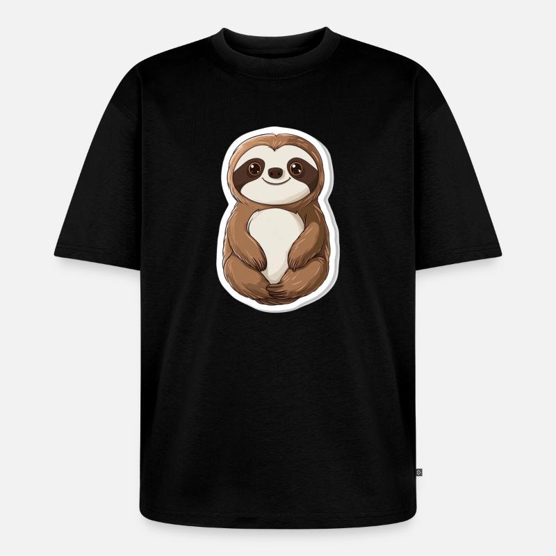 Faultier - Unisex Premium Oversized Bio T-Shirt - Schwarz