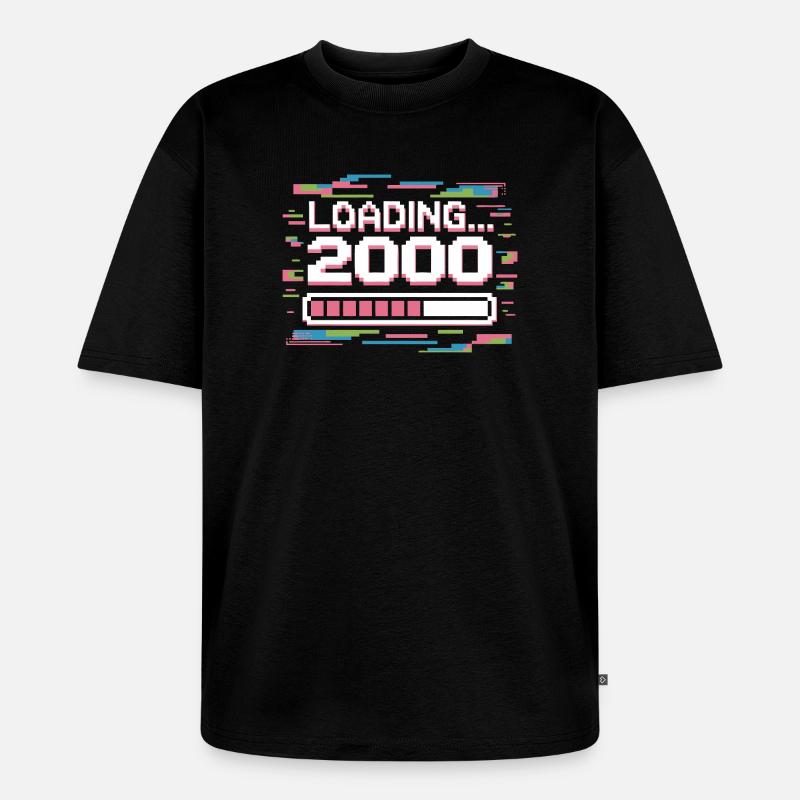 Pixel Retro Design Loading 2000 - Unisex Premium Oversized Bio T-Shirt - Schwarz