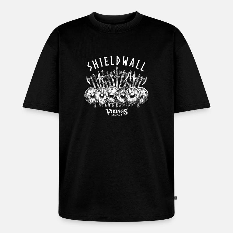 Shieldwall - der Schildwall der Wikinger - Unisex Premium Oversized Bio T-Shirt - Schwarz