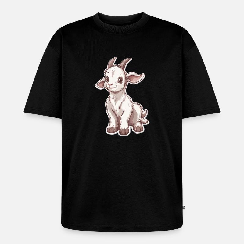 Ziege - Unisex Premium Oversized Bio T-Shirt - Schwarz