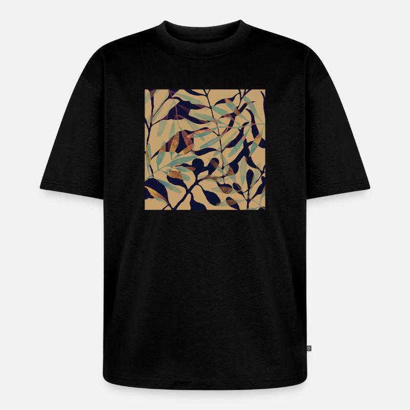 Roasted leaves - Unisex Premium Oversized Organic T-Shirt - black