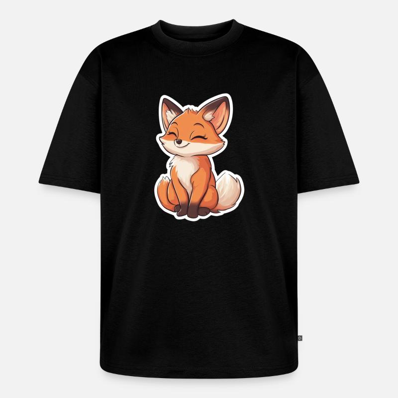 Fuchs - Unisex Premium Oversized Bio T-Shirt - Schwarz