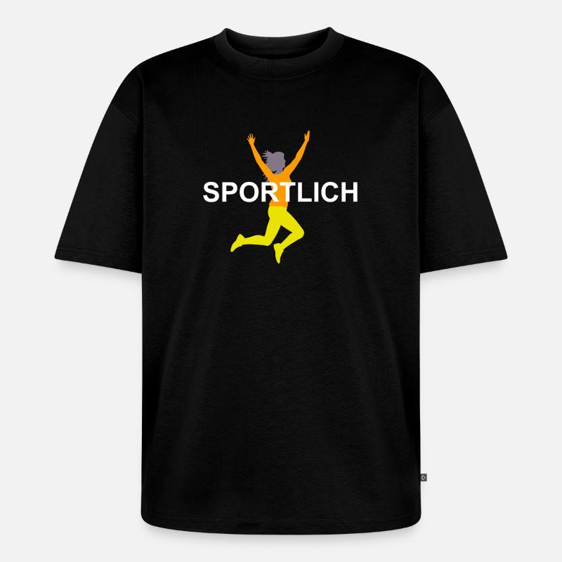 Dynamische Sprinterin Illustration - Unisex Premium Oversized Bio T-Shirt - Schwarz