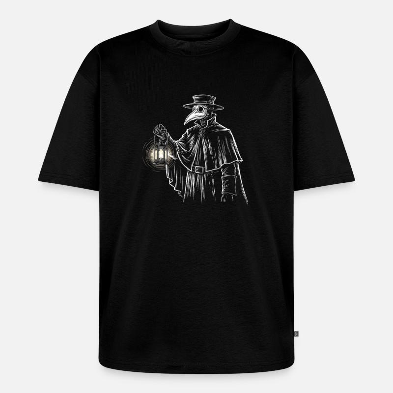Mystischer Quacksalber mit Laterne - Unisex Premium Oversized Bio T-Shirt - Schwarz