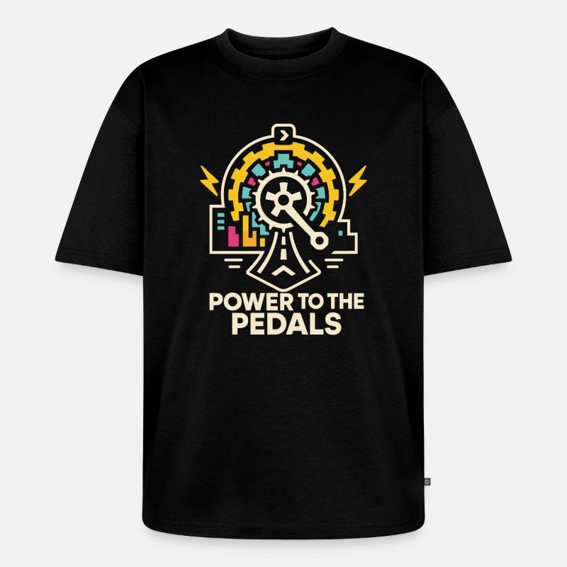 Futuristic bicycle design with lighting elements - Unisex Premium Oversized Organic T-Shirt - black