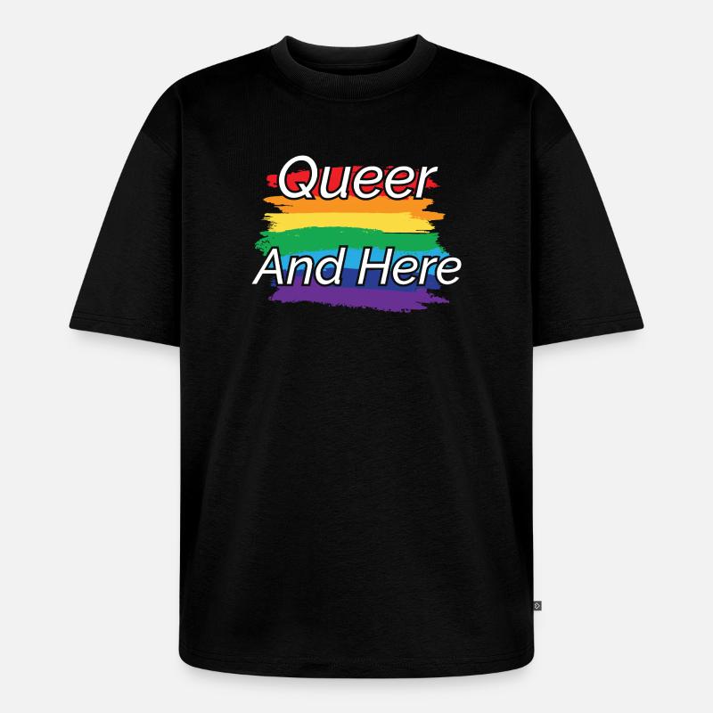 Queer Pride Regenbogen Design - Unisex Premium Oversized Bio T-Shirt - Schwarz