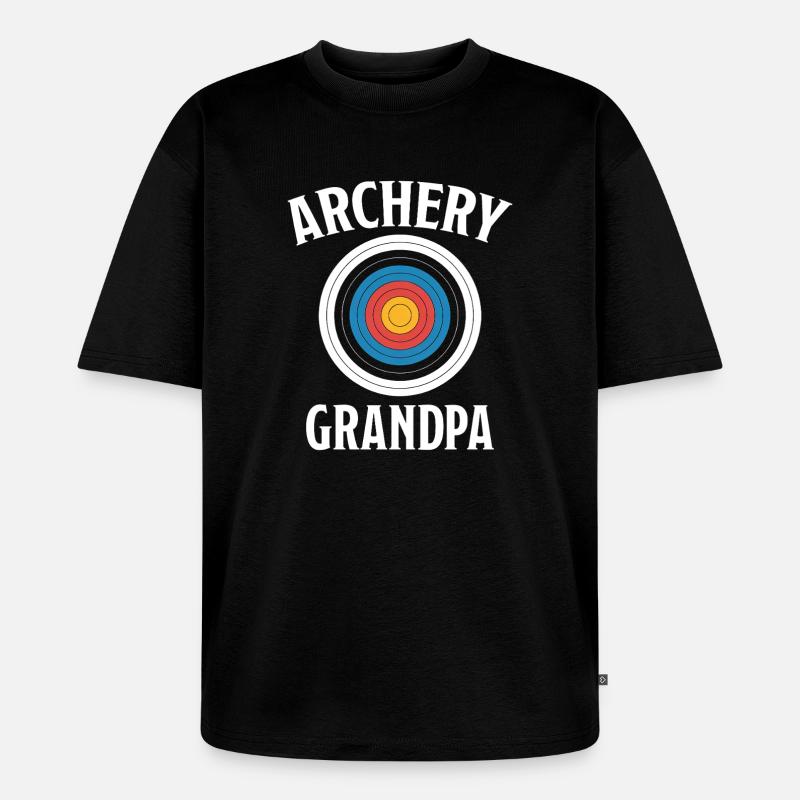 Bogenschießen Spruch Opa Bogenschießen Geschenk - Unisex Premium Oversized Bio T-Shirt - Schwarz