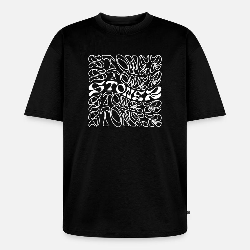 Conception typographique Stoner Rock - T-shirt Premium bio oversize Unisexe - noir