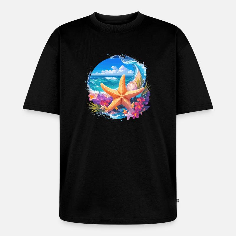 Seesterne Seestern - Unisex Premium Oversized Bio T-Shirt - Schwarz