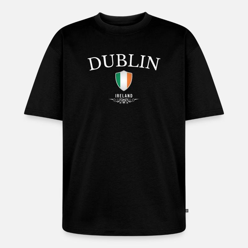 Ich liebe Dublin, Souvenir-Dublin - Unisex Premium Oversized Bio T-Shirt - Schwarz