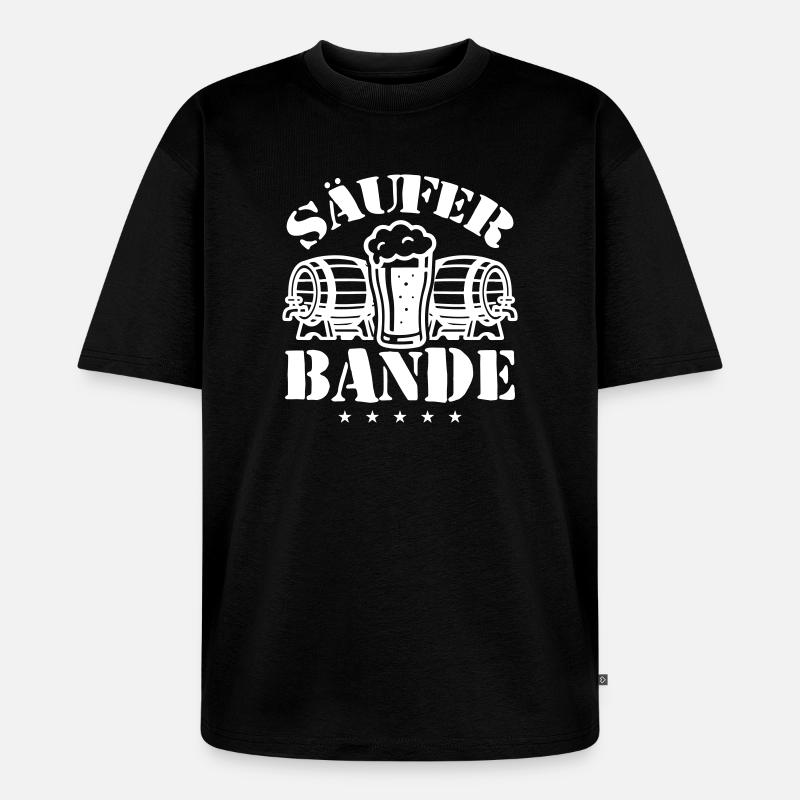 Säufer Bande Bier - Unisex Premium Oversized Bio T-Shirt - Schwarz