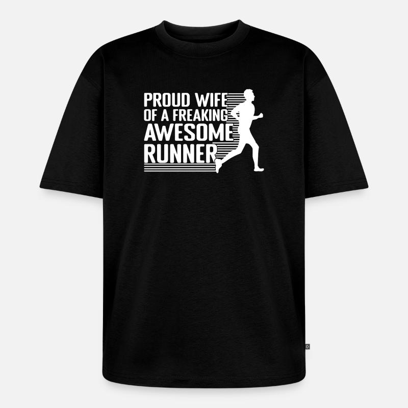 Marathon Runner Freaking Awesome Running Gift - Unisex Premium Oversized Bio T-Shirt - Schwarz
