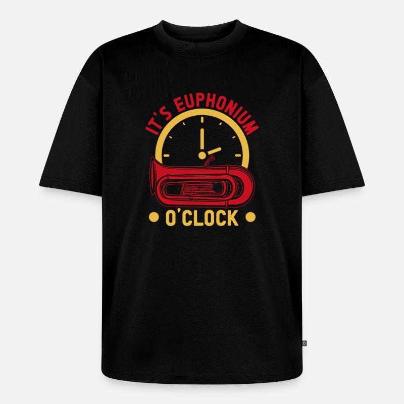 Euphonium It´s O´Clock Baritone Marching Band - Unisex Premium Oversized Bio T-Shirt - Schwarz