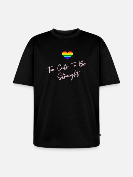 Rainbow Heart Pride LGBTQ Design - Unisex Premium Oversized Organic T-Shirt - black