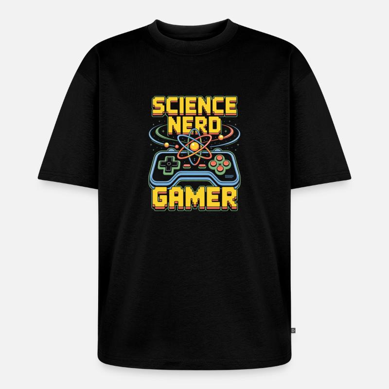 Science Nerd Gamer Atom Controller Wissenschaft - T-shirt Premium bio oversize Unisexe - noir