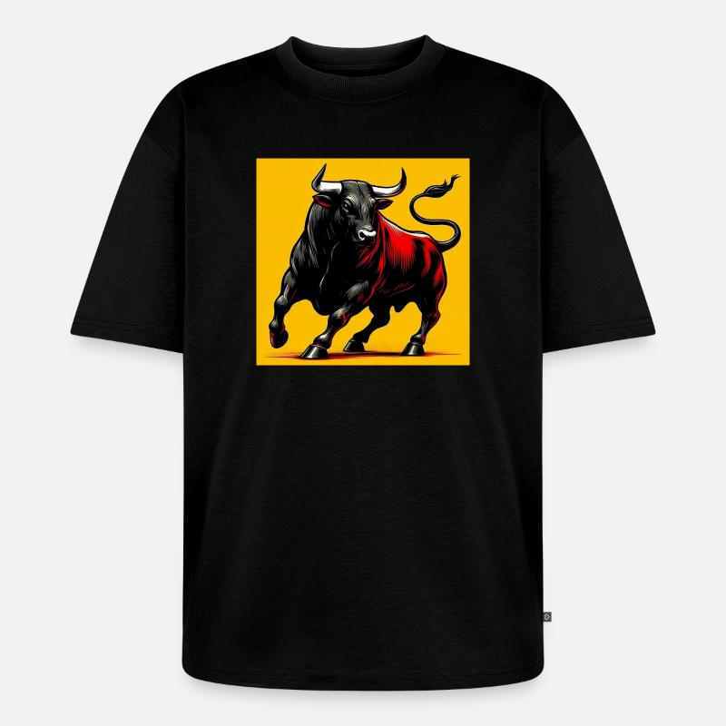 bull - Unisex Premium Oversized Organic T-Shirt - black