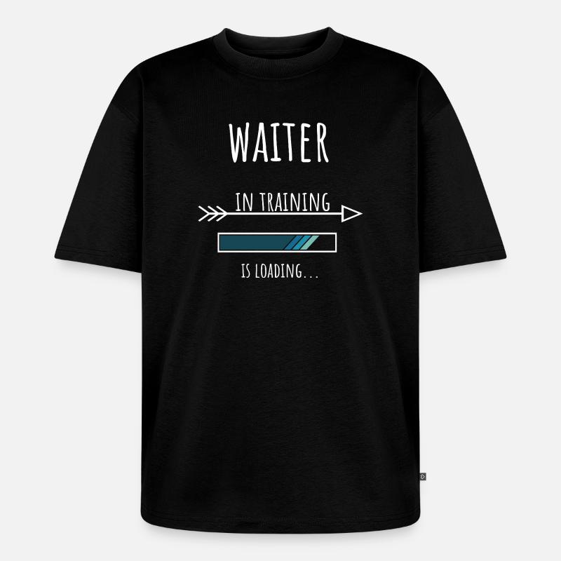 Waiter Geschenk Beruf Ausbildung Kellner - Unisex Premium Oversized Bio T-Shirt - Schwarz