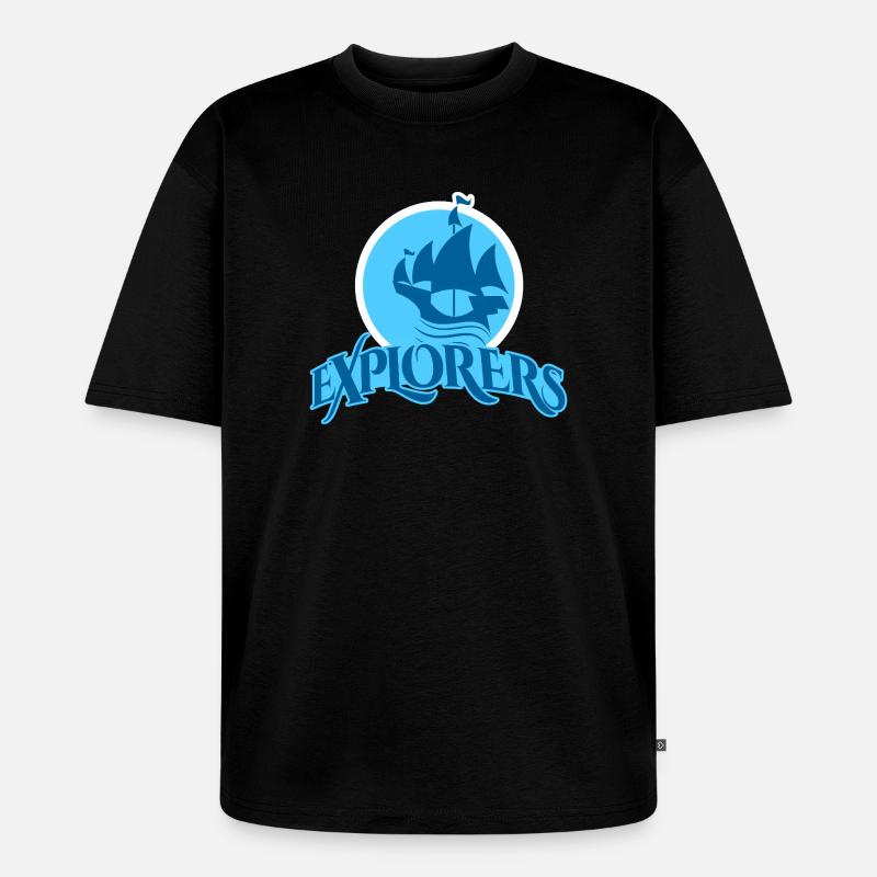 Die Reise der Entdecker Schiffsdesign - Unisex Premium Oversized Bio T-Shirt - Schwarz