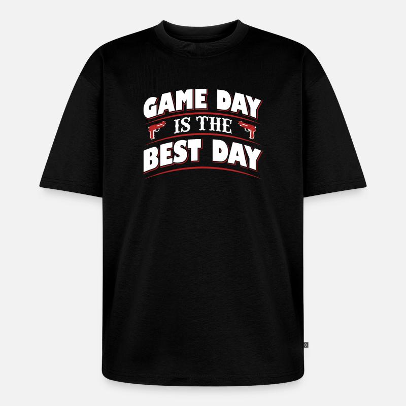 Game Day Ist Das Beste - Unisex Premium Oversized Bio T-Shirt - Schwarz
