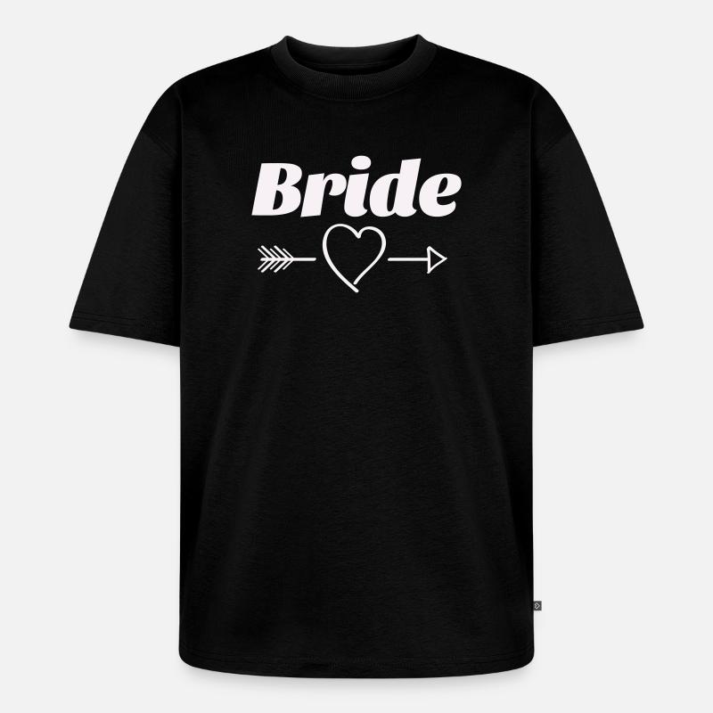 Braut Herz Pfeil Design - Unisex Premium Oversized Bio T-Shirt - Schwarz
