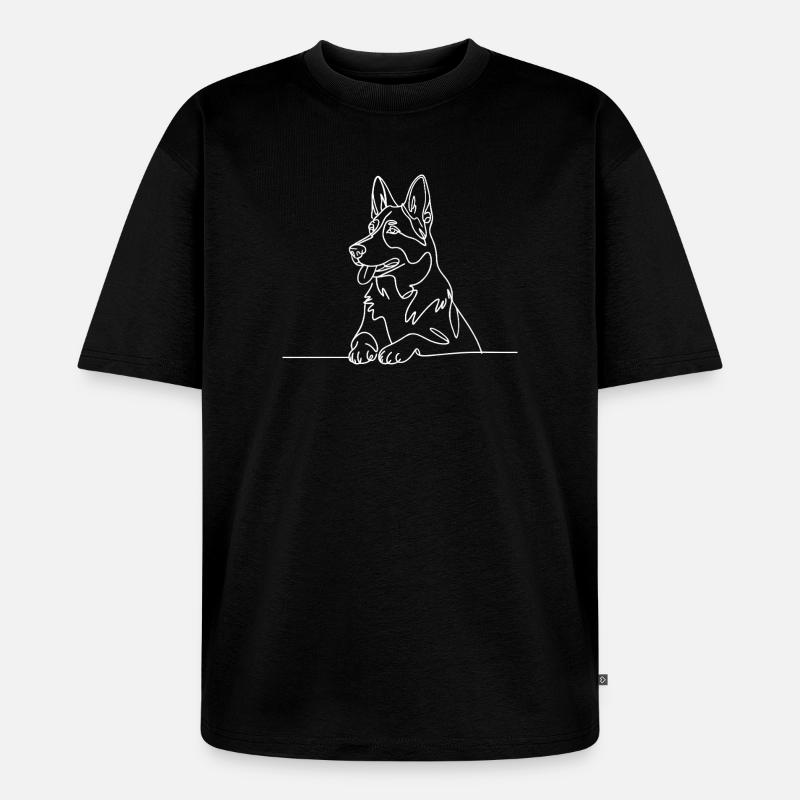 German Shepherd Artwork - Unisex Premium Oversized Bio T-Shirt - Schwarz