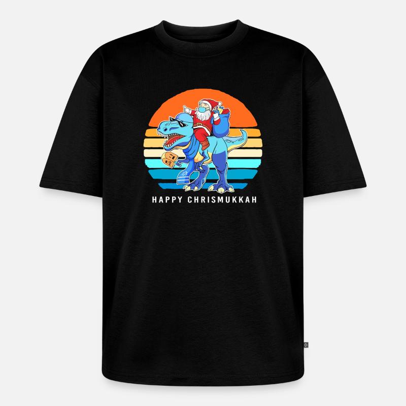 Hanoukka Hanoukka Hanoukka Noël - T-shirt Premium bio oversize Unisexe - noir