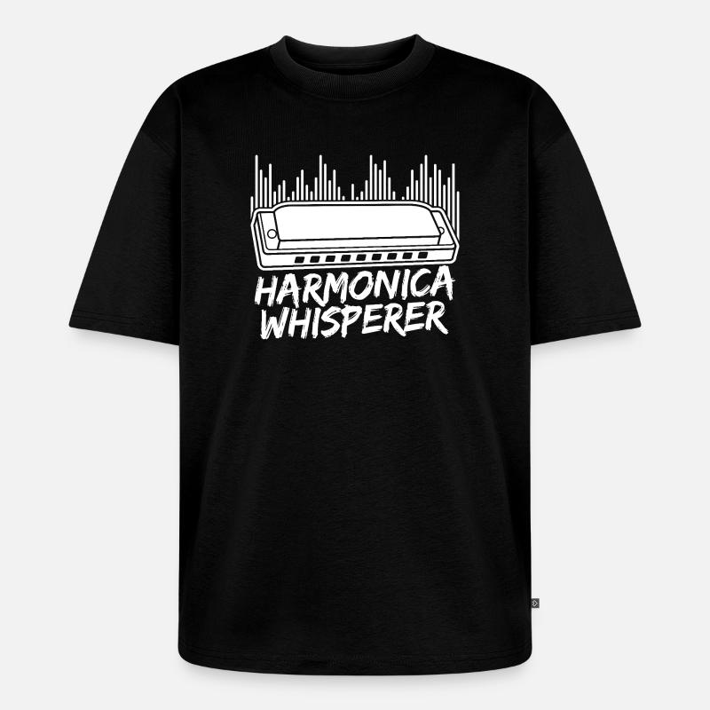 Harmonica Musican Whisperer Harmonica - T-shirt Premium bio oversize Unisexe - noir