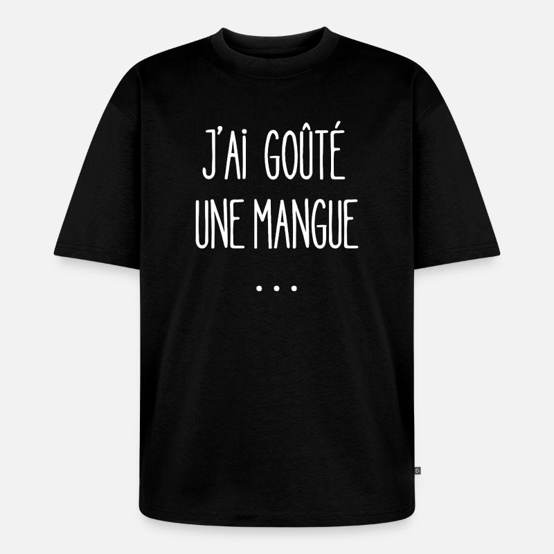 Ich habe eine Mango probiert - Unisex Premium Oversized Bio T-Shirt - Schwarz