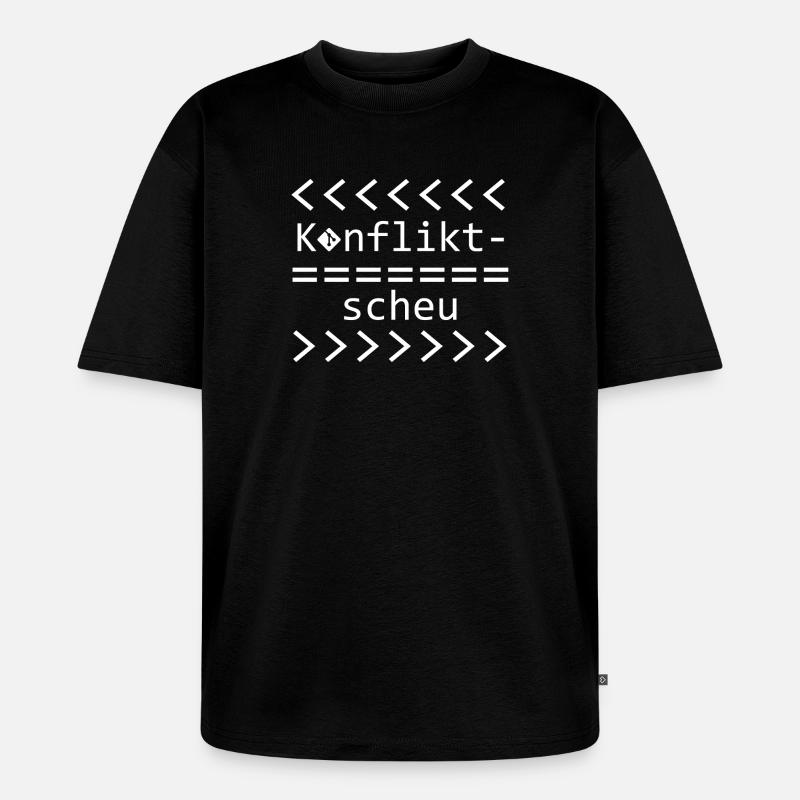 Conflict Aversion Git Nerd Shirt - Unisex Premium Oversized Organic T-Shirt - black