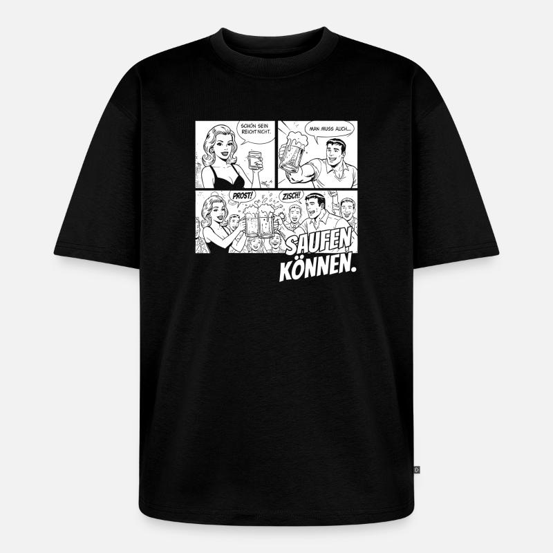 Schön sein reicht nicht Comic Retro - Unisex Premium Oversized Bio T-Shirt - Schwarz